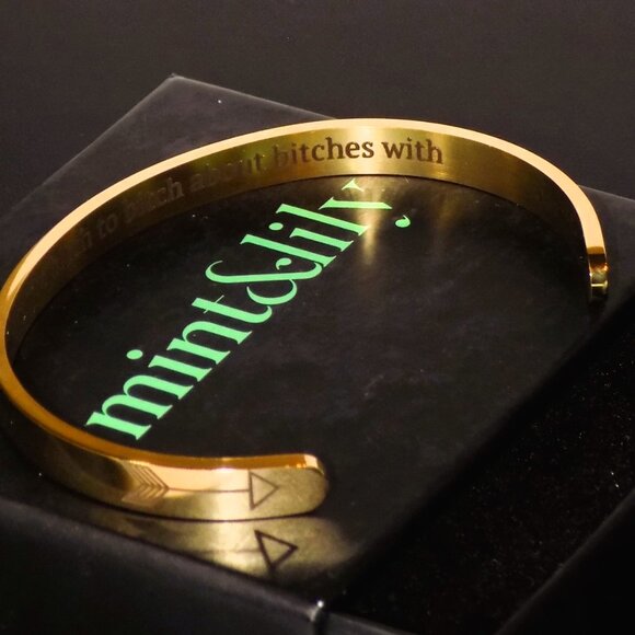 New Mint&Lily Gold Cuff Bracelet: You're My Favorite *B* to *B* about *B*es With - Picture 6 of 8